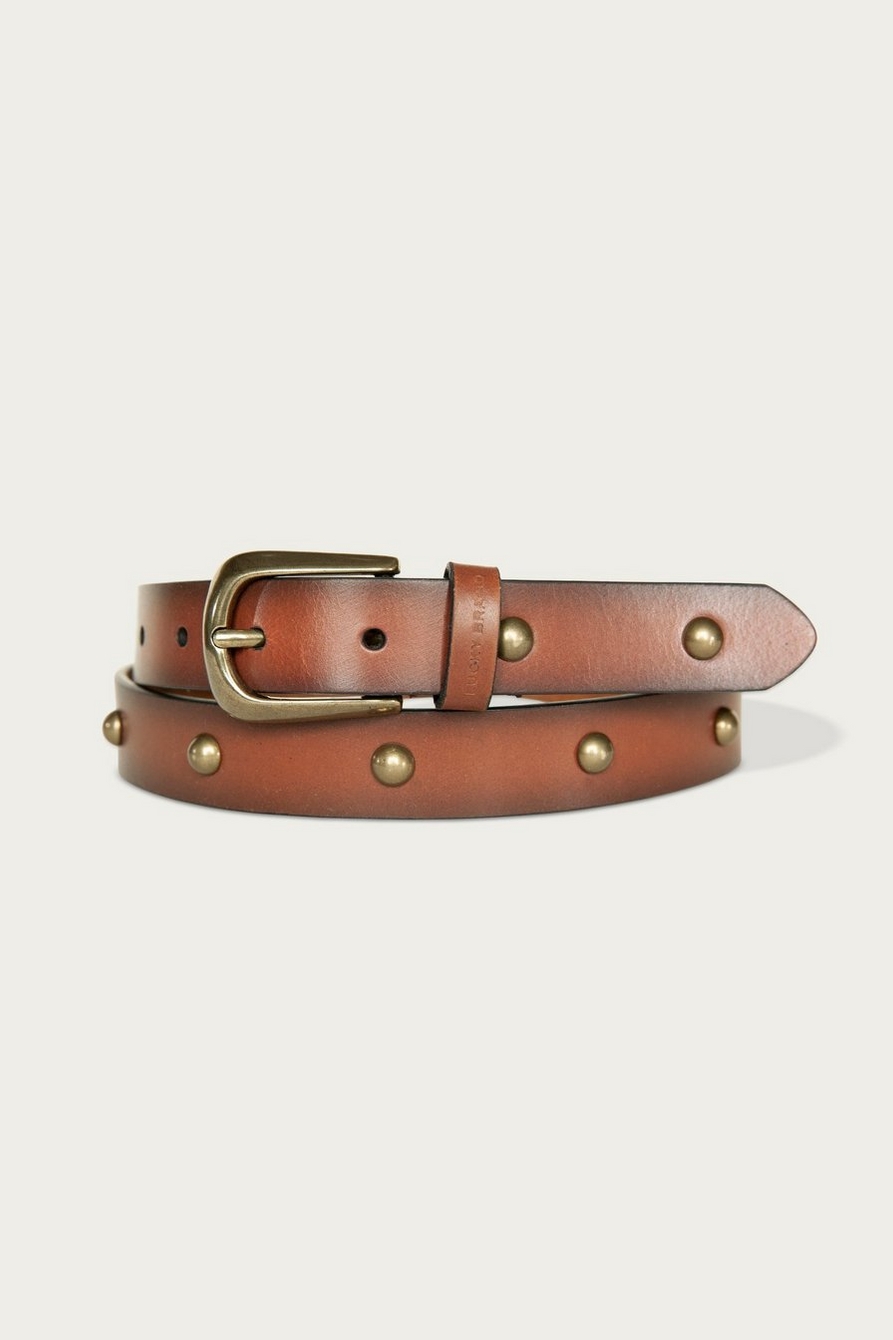 dome studded leather belt